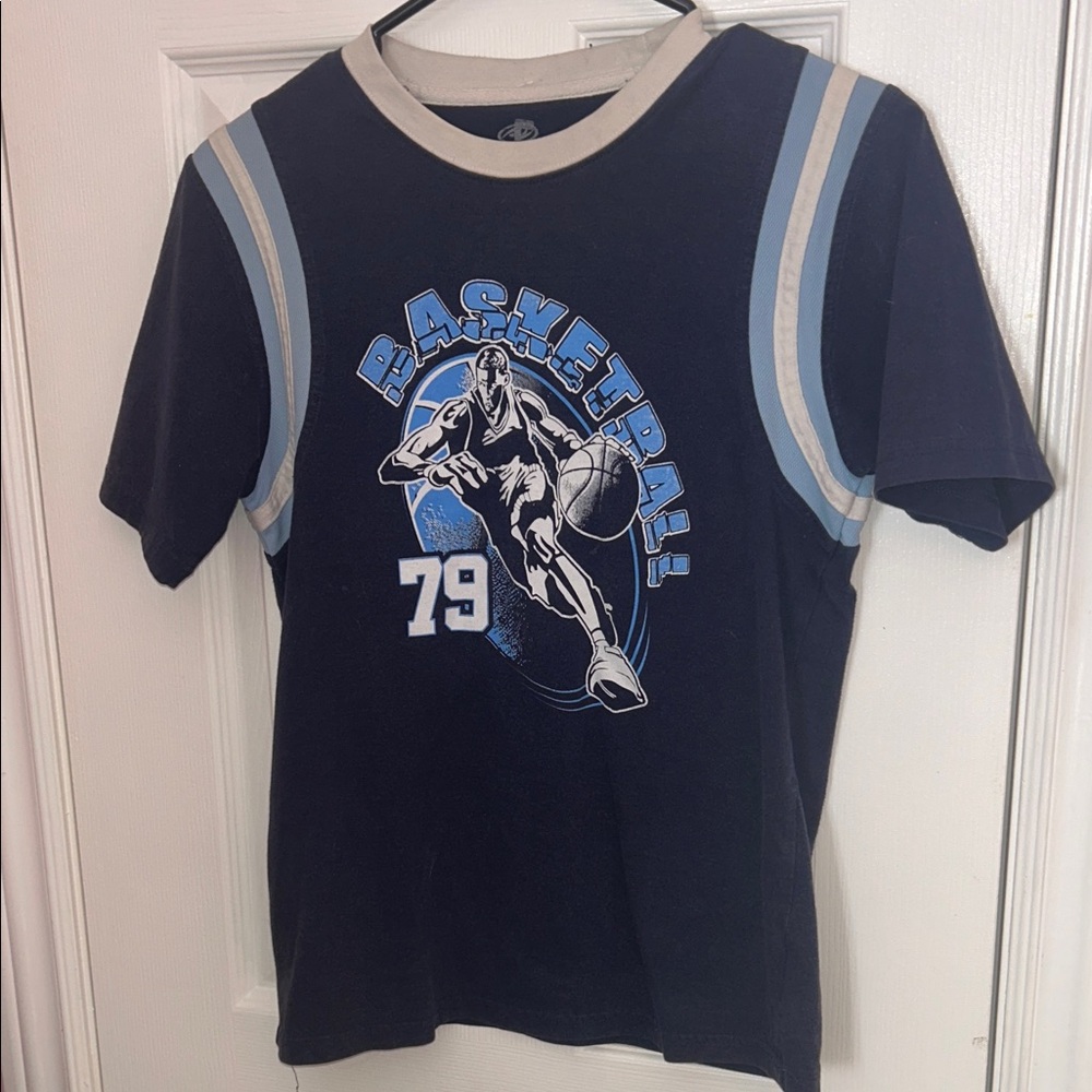 Basketball Graphic Womans T-Shirt - Navy